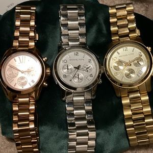 Micheal Kors 3 watch (Gold, Silver, Rose-gold)